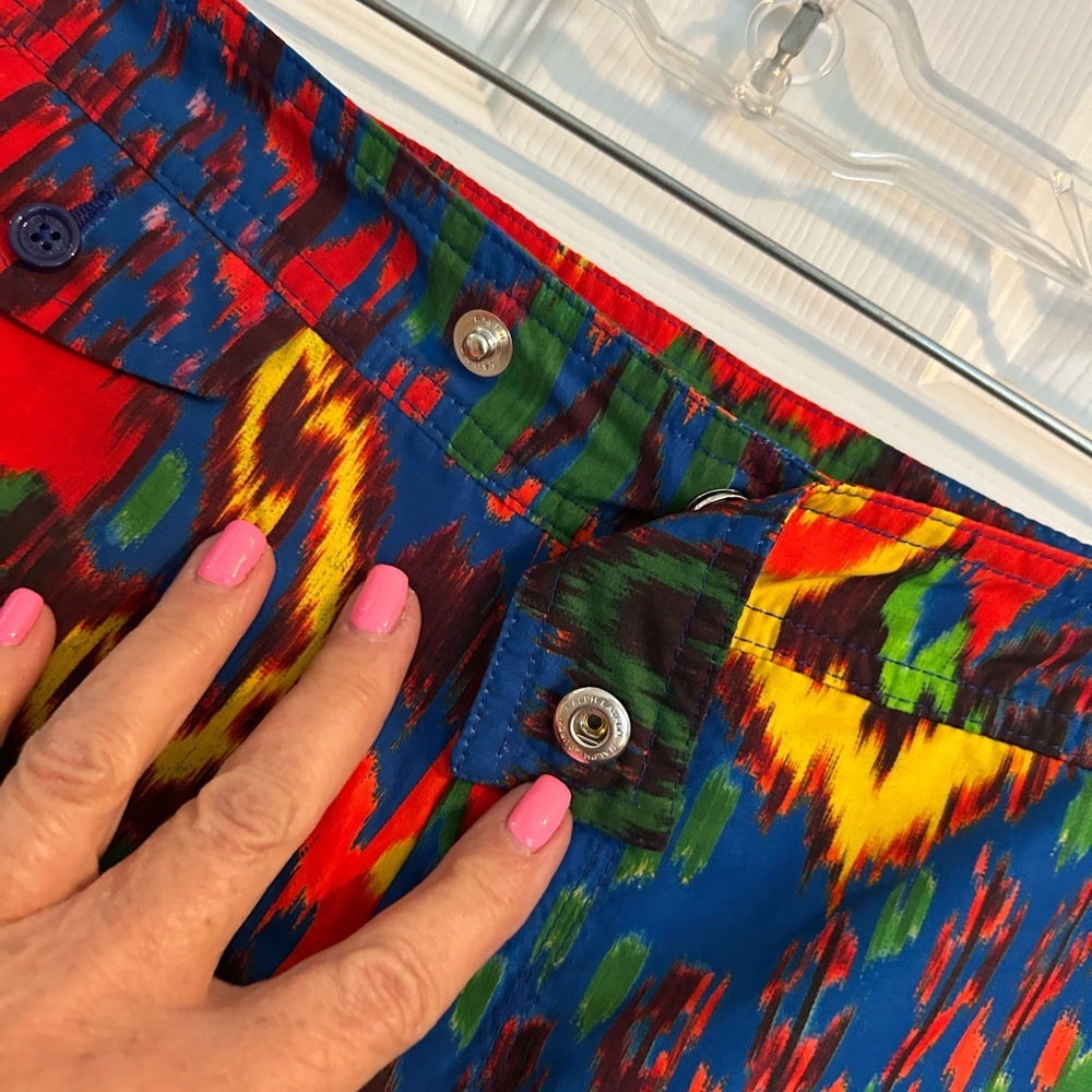 Ralph Lauren Purple Label Ikat Patterned Men’s Swim Trunks - Picture 7 of 13